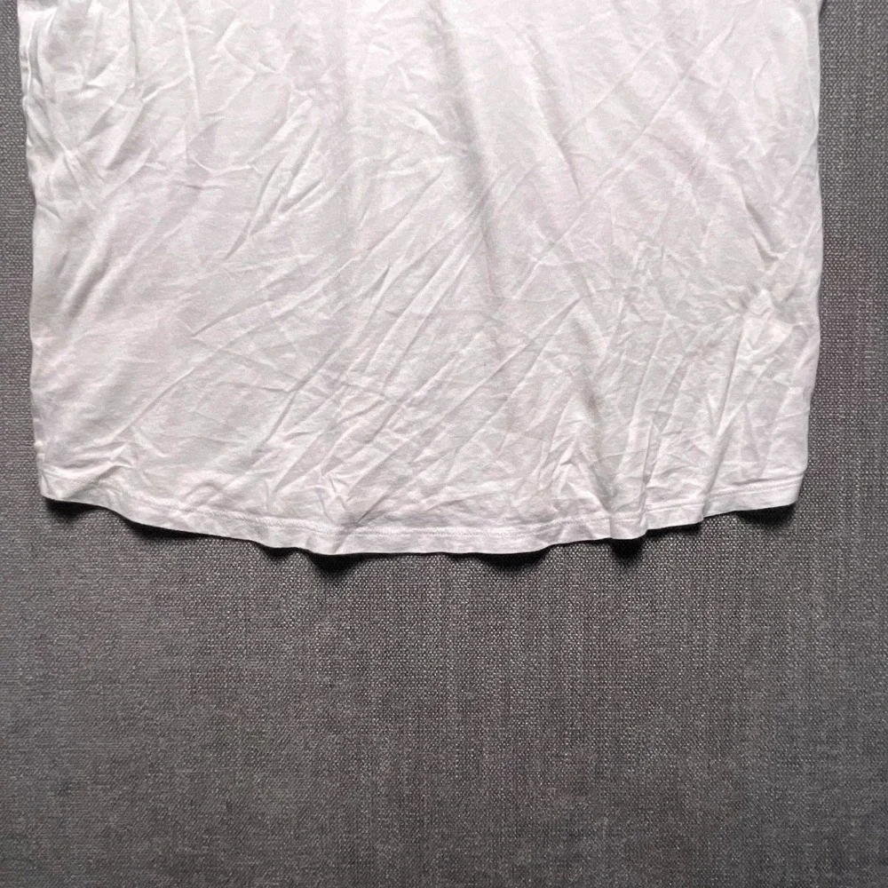 Michael Kors Womens White Lace Up Split Neck T Shirt Side Slit Round Hem Small